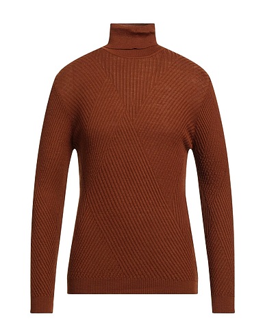 OFFICINA 36 Polo neck Brown 50% Virgin Wool, 50% Acrylic