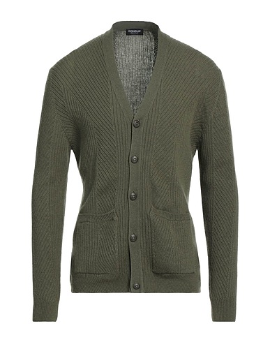 DONDUP Cardigan Military green 50% Alpaca wool, 50% Wool