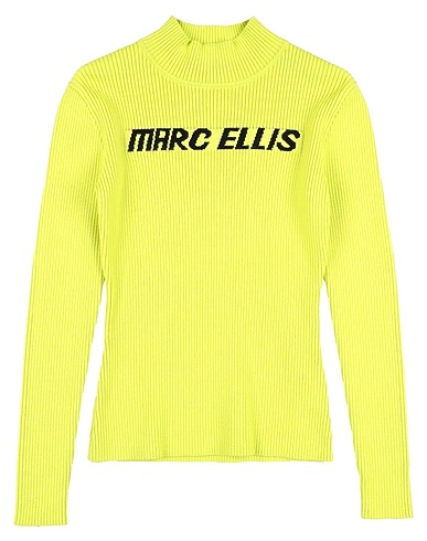 MARC ELLIS Polo neck Lime green 55% Viscose, 45% Nylon
