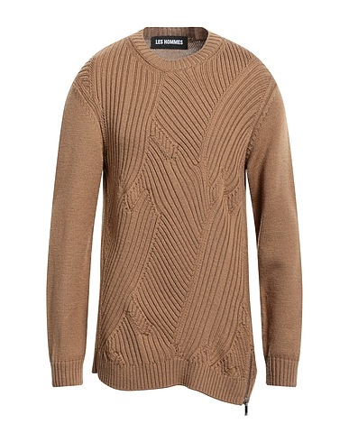 LES HOMMES Jumper Camel 100% Virgin Wool