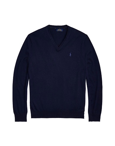 POLO RALPH LAUREN プルオーバー SLIM FIT WASHABLE WOOL V-NECK SWEATER
 ミッドナイトブルー ウール 100%