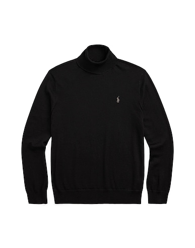POLO RALPH LAUREN Polo neck WASHABLE WOOL TURTLENECK SWEATER
 Black 100% Wool