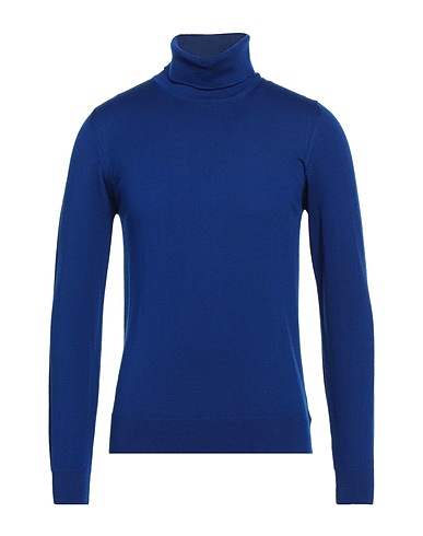 ALPHA STUDIO Polo neck Blue 100% Merino Wool