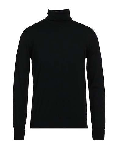 ALPHA STUDIO Rollkragenpullover Schwarz 100% Merinowolle