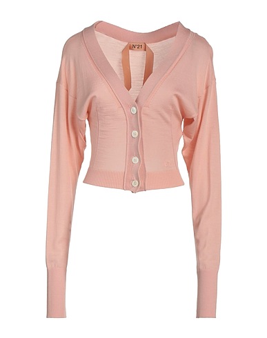 N°21 Cardigan Blush 100% Virgin Wool, Mother-of-pearl