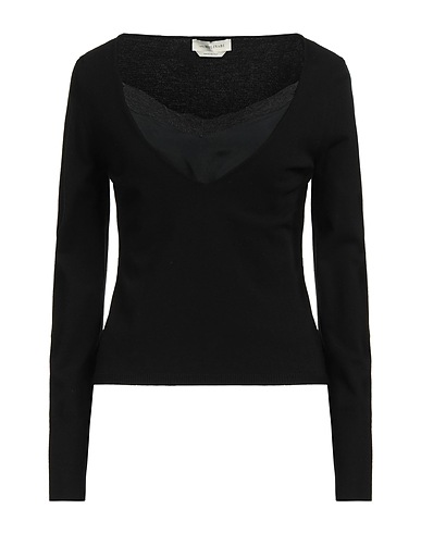 ANNA MOLINARI Sweater Black 68% Viscose, 32% Polyester, Acetate, Silk, Polyamide