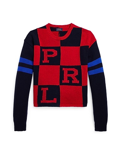 POLO RALPH LAUREN Jumper LOGO CROPPED BOXY FIT WOOL SWEATER
 Red 99% Wool, 1% Other Fibres