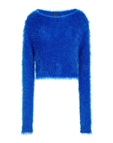 8 by YOOX Jumper KNIT CROP TOP
 Blue 41% Acrylic, 31% Polyamide, 28% Wool