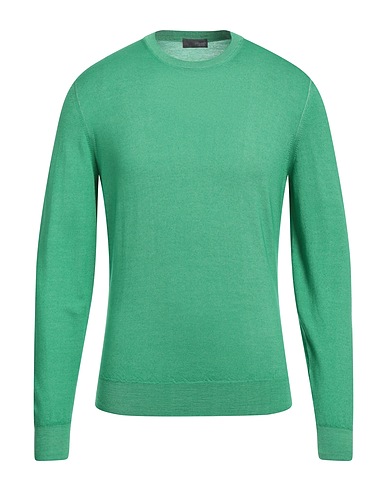 DRUMOHR Pullover Säuregrün 100% Super 140s Wolle
