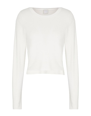 8 by YOOX Pullover RIBBED KNIT SLIM FIT EXTRA CROPPED CREW-NECK
 Avorio 73% Viscosa, 27% Poliammide