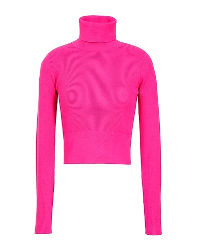 8 by YOOX Turtleneck RIBBED KNIT SLIM FIT CROPPED ROLL-NECK
 Fuchsia 68% Viscose, 32% Polyamide