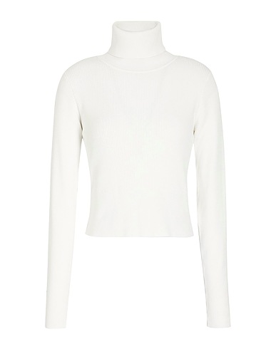 8 by YOOX Dolcevita RIBBED KNIT SLIM FIT CROPPED ROLL-NECK
 Avorio 68% Viscosa, 32% Poliammide