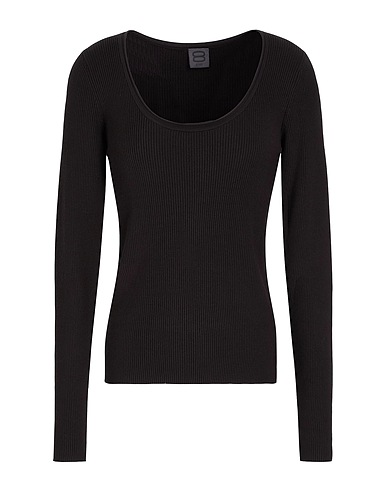 8 by YOOX Pullover RIBBED KNIT SLIM FIT SCOOP CREW-NECK
 Nero 72% Viscosa, 28% Poliammide