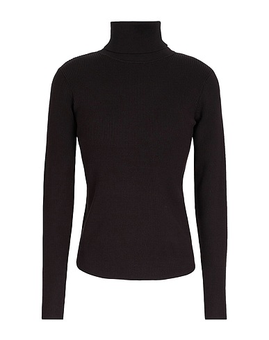 8 by YOOX Rollkragenpullover RIBBED KNIT SLIM FIT ROLL-NECK
 Schwarz 70% Viskose, 30% Polyamid