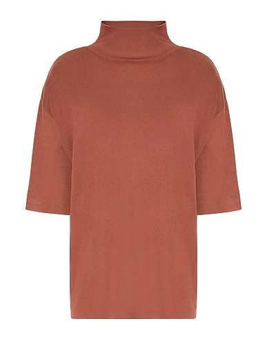 8 by YOOX Dolcevita KNIT OVERSIZED FIT SHORT SLEEVES TURTLE-NECK
 Marrone 73% Viscosa, 27% Poliammide
