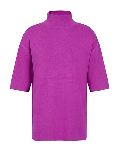 8 by YOOX Dolcevita KNIT OVERSIZED FIT SHORT SLEEVES TURTLE-NECK
 Malva 73% Viscosa, 27% Poliammide