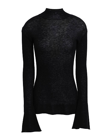 WOLFORD Polo neck AIR WOOL CONTRAST TOP LS
 Black 100% Virgin Wool