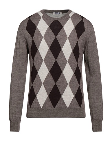 TSD12 Pullover Schokobraun 100% Merinowolle