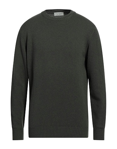 FILIPPO DE LAURENTIIS Pullover Verde militare 90% Super 120s Lana, 10% Cachemire