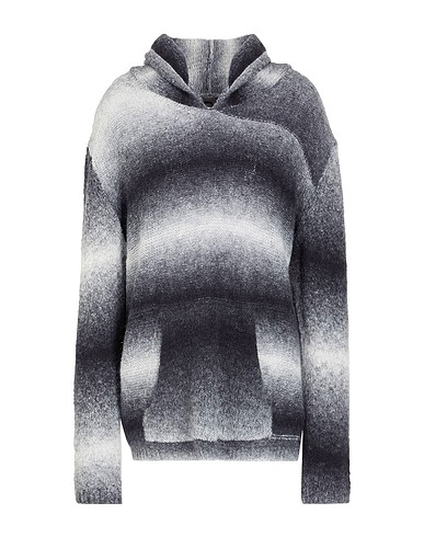 8 by YOOX Jumper GRADIENT KNIT HOODIE
 Black 41% Acrylic, 31% Polyamide, 28% Wool