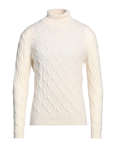 FILIPPO DE LAURENTIIS Rollkragenpullover Cremeweiß 90% Super 120s Wolle, 10% Kaschmir