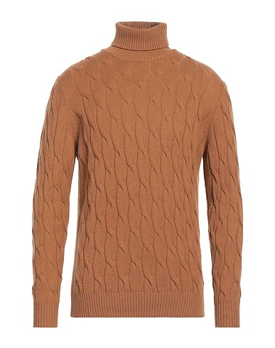 FILIPPO DE LAURENTIIS Polo neck Camel 90% Super 120s Wool, 10% Cashmere