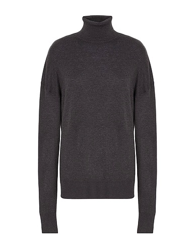 8 by YOOX Polo neck KNIT RELAXED FIT ROLL-NECK
 Charcoal 70% Organic cotton, 20% Polyamide, 10% Silk