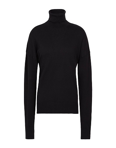 8 by YOOX Polo neck KNIT RELAXED FIT ROLL-NECK
 Black 70% Organic cotton, 20% Polyamide, 10% Silk