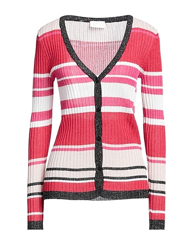 LUCKYLU  Milano Cardigan Rosso 79% Viscosa, 21% Fibra di metallo