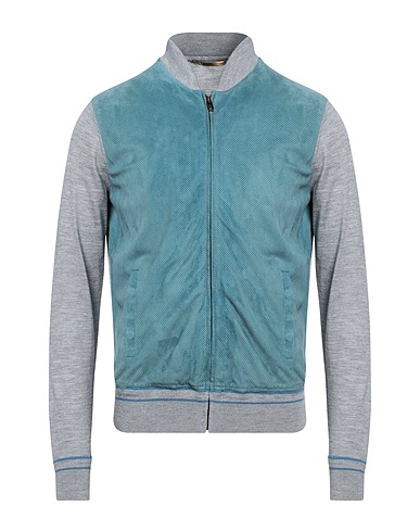 DOLCE&GABBANA Cardigan Slate blue 55% Wool, 30% Lambskin, 15% Silk