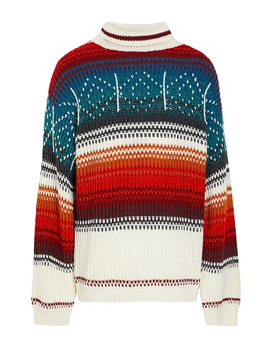 8 by YOOX Turtleneck JACQUARD  ROLLNECK SWEATER White 70% Acrylic, 30% Wool