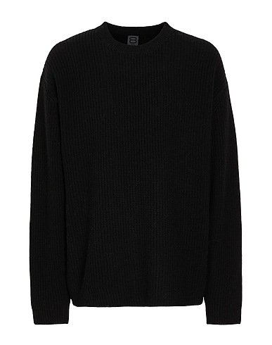 8 by YOOX Jumper RIB KNIT CREWNECK Black 70% Recycled wool, 25% Recycled polyamide, 5% Other Fibres