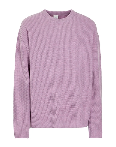 8 by YOOX Pullover RIB KNIT CREWNECK Lilla 70% Lana riciclata, 25% Poliammide riciclato, 5% Altre Fibre
