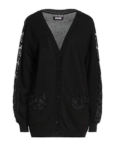 BOUTIQUE MOSCHINO Cardigan Black 100% Cotton, Polyester