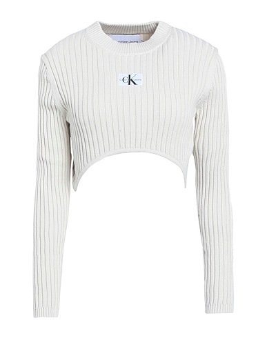 CALVIN KLEIN JEANS Pullover Avorio 100% Cotone
