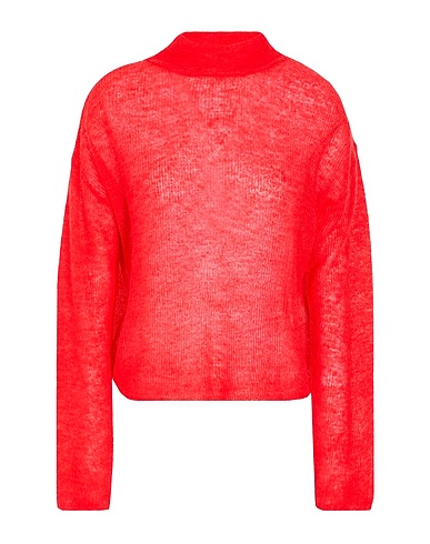 8 by YOOX Polo neck MOHAIR BLEND RELAXED FIT ROLL-NECK Coral 40% Mohair wool, 36% Merino Wool, 24% Recycled polyamide