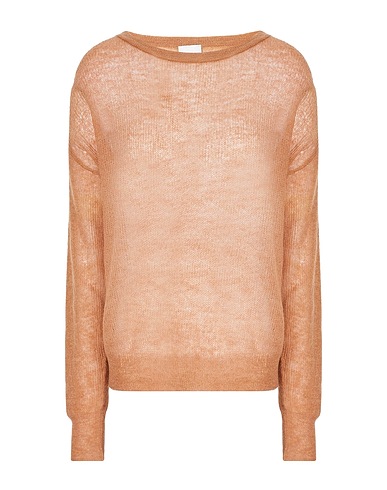 8 by YOOX Jumper MOHAIR BLEND REGULAR FIT CREW-NECK SWEATER Camel 40% Mohair wool, 36% Merino Wool, 24% Recycled polyamide