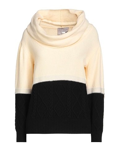 ELISA CAVALETTI by DANIELA DALLAVALLE Polo neck Ivory 100% Cotton, Viscose, Acrylic, Elastane, Wool