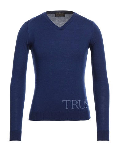 TRUSSARDI Jumper Navy blue 96% Wool, 4% Viscose