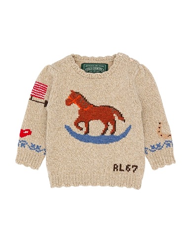 POLO RALPH LAUREN Jumper Rocking Horse Wool-Blend Sweater
 Beige 80% Wool, 19% Nylon, 1% Other Fibres