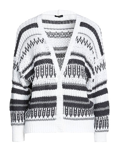 PESERICO Cardigan White 100% Cotton, Polyester, Viscose, Metallic fiber