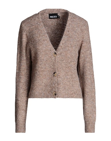 PIECES Cardigan Khaki 50% Recycled polyester, 22% Acrylic, 16% Synthetic fibers, 9% Nylon, 3% Wool
