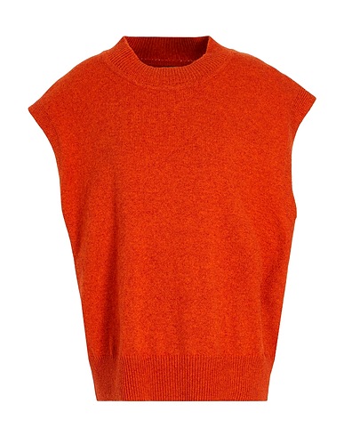 8 by YOOX Jumper SLEEVELESS KNIT SWEATER Orange 45% Recycled polyamide, 30% Organic cotton, 25% Merino Wool