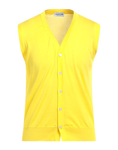 ROBERTSON OF DUMFRIES Cardigan Yellow 100% Cotton