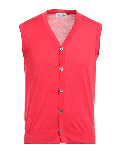 ROBERTSON OF DUMFRIES Cardigan Red 100% Cotton