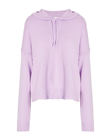 8 by YOOX Jumper COTTON BOXY FIT HOODIE Lilac 60% Cotton, 40% Recycled cotton
