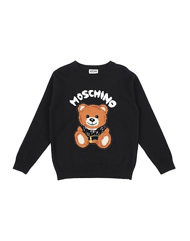 MOSCHINO TEEN Jumper Black 60% Cotton, 30% Polyamide, 10% Wool, Polyester