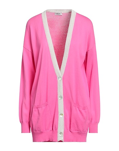 LIU •JO Cardigan Fuchsia 100% Cotton, Polyester, Metallic fiber