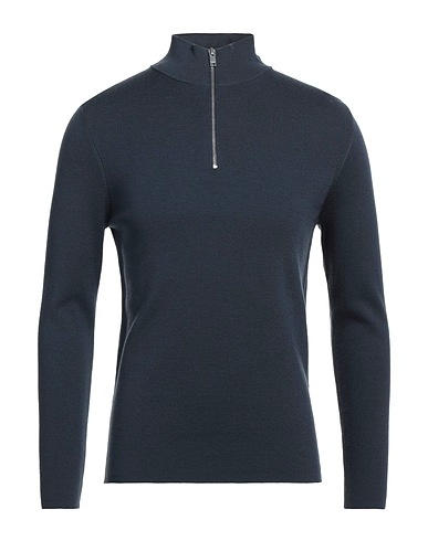 SANDRO Sweater with zip Charcoal 100% Wool, Polyamide, Elastane