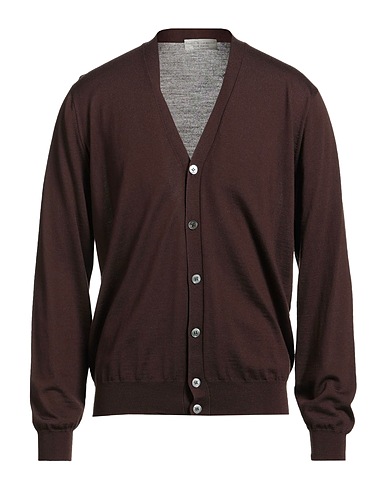FILIPPO DE LAURENTIIS Cardigan Chocolate brown 100% Super 120s Wool
